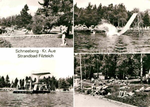 Schneeberg Erzgebirge Strandbad Filzteich Sprungturm Rutsche