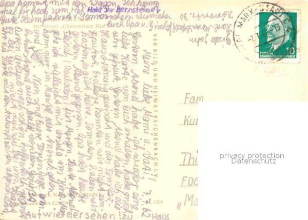 Karl-Marx-Stadt HO Hotel Chemnitzer Hof – Bild 2