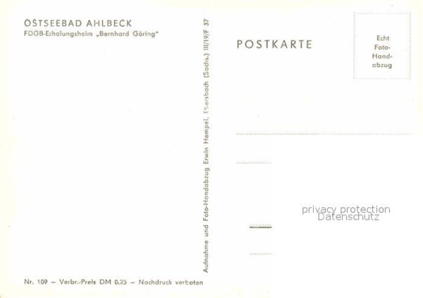 Ahlbeck Ostseebad FDGB Erholungsheim Bernhard Göring Hand – Bild 2