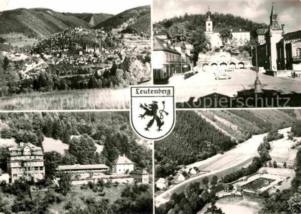 Leutenberg Thueringen Panorama Marktplatz Kirche Freibad