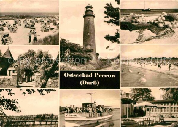 Prerow Ostseebad Strand Leuchtturm Ausflugsdampfer Gasts