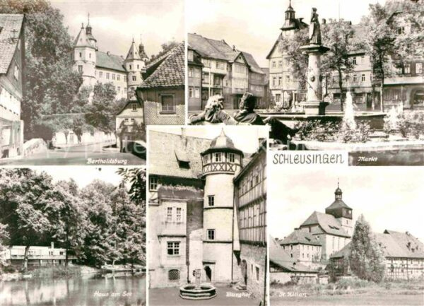 Schleusingen Bertholdsburg Markt Brunnen St Kilian K
