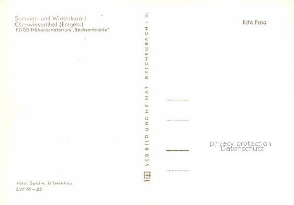 Oberwiesenthal Erzgebirge FDGB Höhensanatorium Sachsenbaude – Bild 2