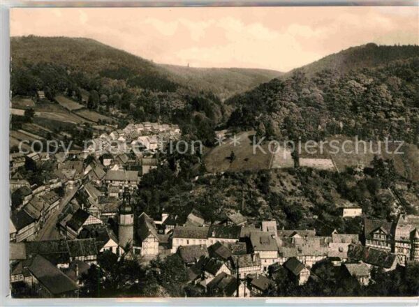 Stolberg Harz Ortsansicht mit Kirche und Schloss