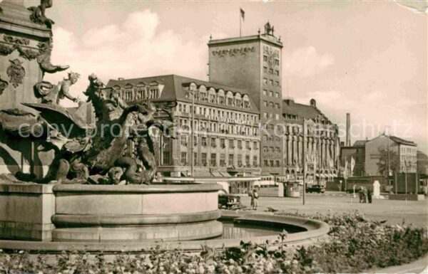 Leipzig Karl Marx Platz Hochhaus Mendebrunnen