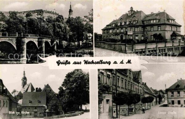 Wechselburg Muldenbrücke Rathaus Lange Strasse Kirc