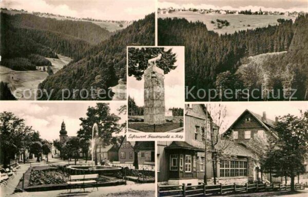Frauenwald Thueringen Landschaftspanorama Monument Hirsch Sku