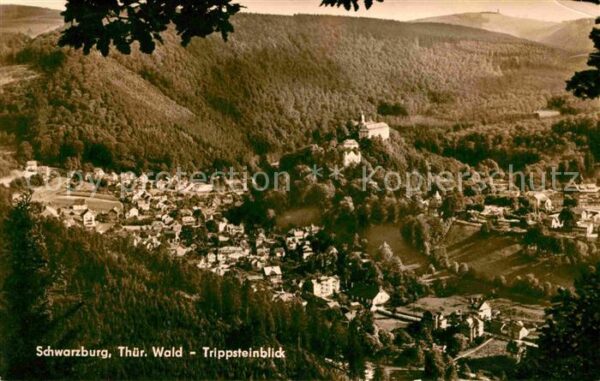 Schwarzburg Thueringer Wald Panorama Trippsteinblick