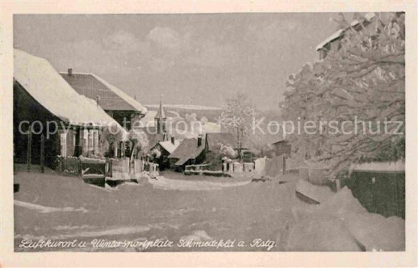 Schmiedefeld Rennsteig Verschneite Strasse Luftkurort Wintersp