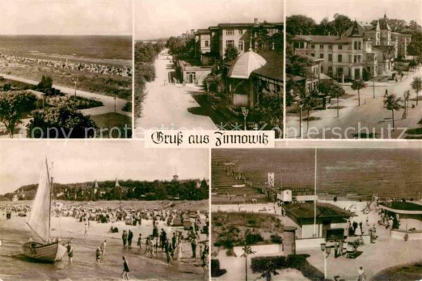 Zinnowitz Ostseebad Strand Promenade Segelboot Ferienheime
