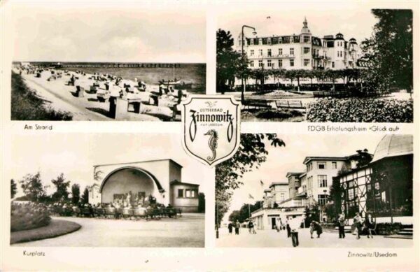 Zinnowitz Ostseebad Strand Kurplatz FDGB Erholungsheim Glüc