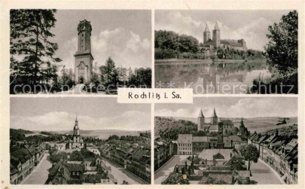 Rochlitz Sachsen Blick über die Mulde Kirche Marktplatz