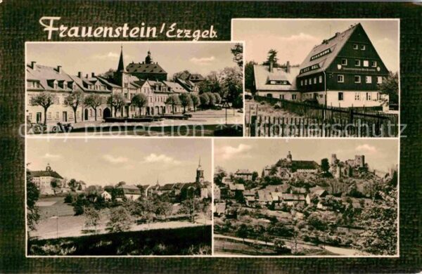Frauenstein Sachsen Teilansichten Marktplatz Kirche Burgrui