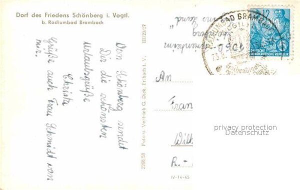 Schoenberg Vogtland Dorf des Friedens Ortsansicht mit Kirch – Bild 2