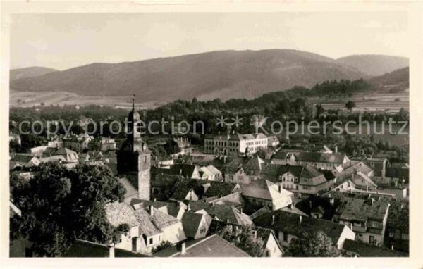 Bad Blankenburg Teilansicht mit Kirche Handabzug