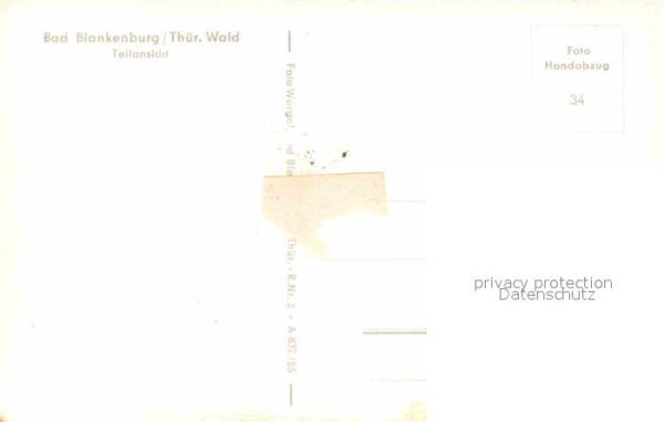Bad Blankenburg Teilansicht mit Kirche Handabzug – Bild 2