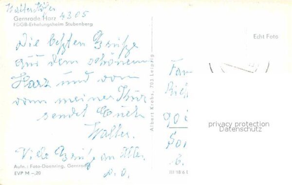 Gernrode Harz FDGB Erholungsheim Stubenberg – Bild 2