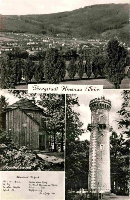 Ilmenau Thueringen Panorama Goethehäuschen Turm auf dem Ki