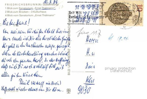 Friedrichsbrunn Harz Sanatorium Ernst Thälmann Brockenblick – Bild 2