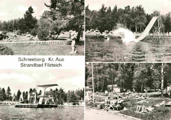 Schneeberg Erzgebirge Strandbad Filzteich Sprungturm Rutschba