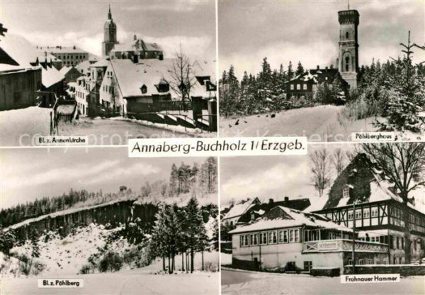 Annaberg-Buchholz Erzgebirge Ortsmotiv mit Annenkirche Pöhlberg Pöhl