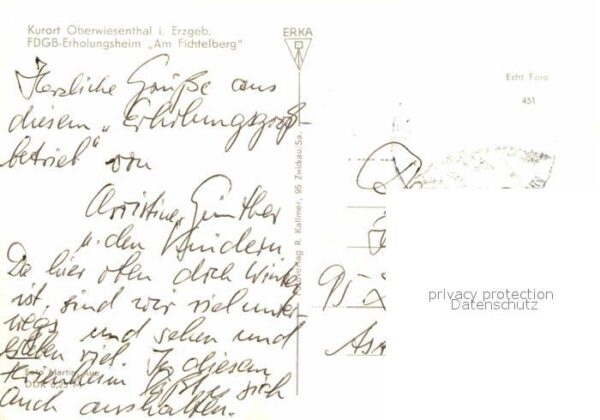 Oberwiesenthal Erzgebirge FDGB Erholungsheim Am Fichtelberg Bergb – Bild 2