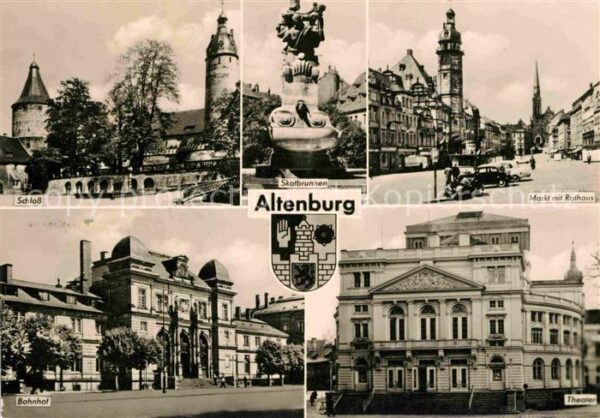 Altenburg Thueringen Schloss Skatbrunnen Markt Rathaus Theat