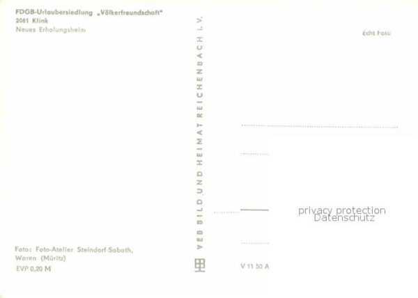 Klink Waren FDGB Urlaubersiedlung Völkerfreundschaf – Bild 2