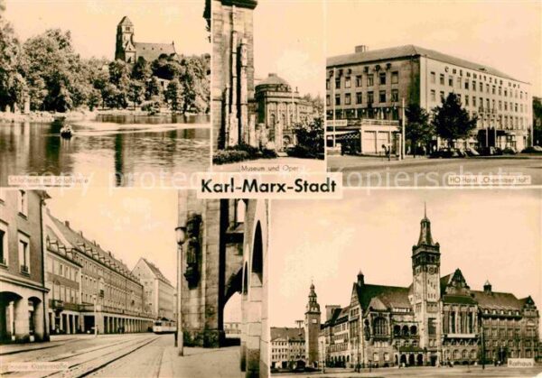 Karl-Marx-Stadt Schlossteich Schlosskirche Mueum Oper H