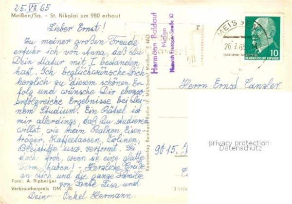 Meissen Elbe Sachsen St Nikolai Kirche um 980 erbaut – Bild 2