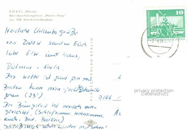 Roebel Mueritz Betriebserholungsheim Martin Hoop VEB S – Bild 2