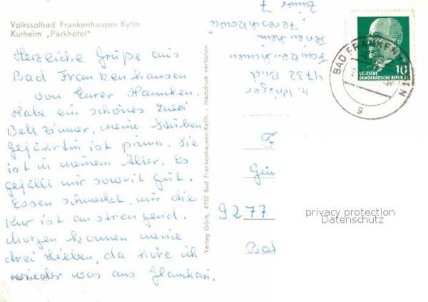 Frankenhausen Bad Ortsansicht mit Kirche Kurheim Parkhote – Bild 2