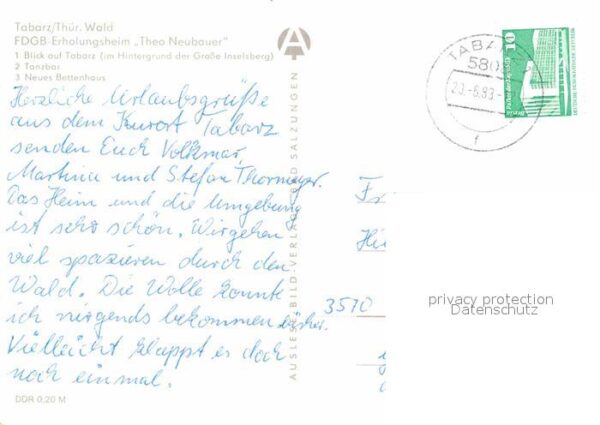 Tabarz FDGB Erholungsheim Theo Neubauer Grosse – Bild 2