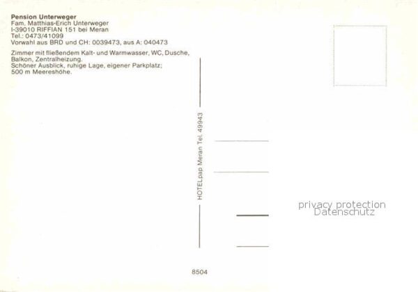 Riffian Meran Pension Unterweger – Bild 2