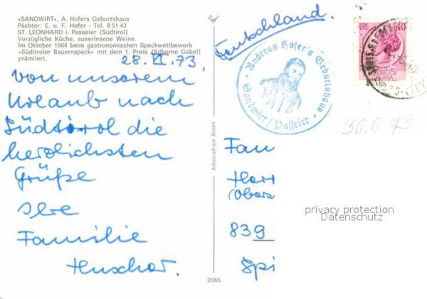St Leonhard Passeier Gaststätte Restaurant Sandwirt A. Hofer – Bild 2