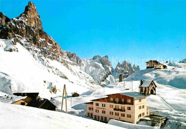 Passo Rolle Rollepass Dolomiten Winteransicht mit C