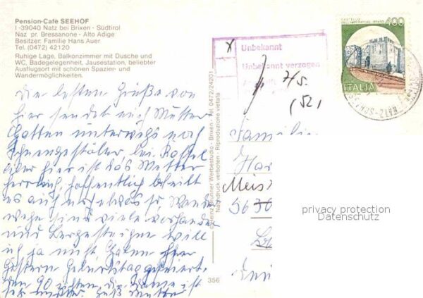 Natz Brixen Suedtirol Pension Cafe Seehof Wasserspiegelung Al – Bild 2
