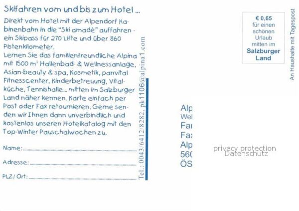 St Johann Pongau Alpina Sporthotel Winterpanorama Alpen – Bild 2