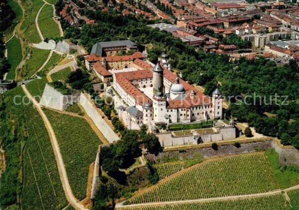 Wuerzburg Festung Marienberg Fliegeraufnahme
