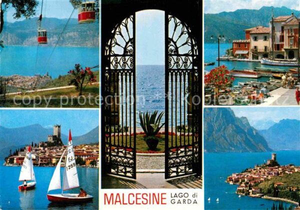 Malcesine Lago di Garda Bergbahn Segeln Hafen Panorama Gardasee