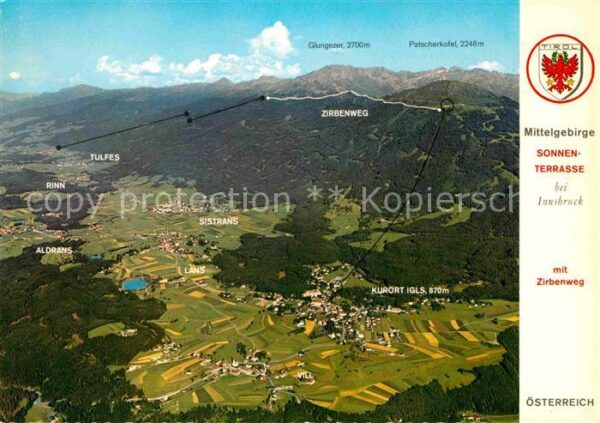 Igls Tirol Mittelgebirge Sonnenterrasse mit Zirben