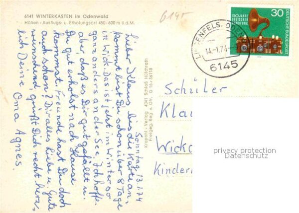 Winterkasten Lindenfels Erholungsort im Odenwald Fliegeraufnahm – Bild 2