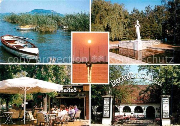 Boglarlelle Balatonlelle Restaurant am Plattensee Denkmal Segeln