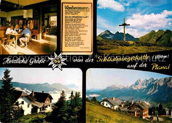 Schladmingerhuette auf der Planai Sinnspruch Gipfelkreuz A