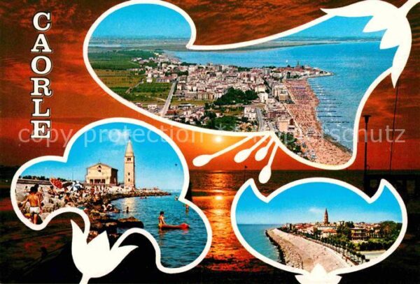 Caorle Venezia Strand Küste Sonnenuntergang am Meer Fl