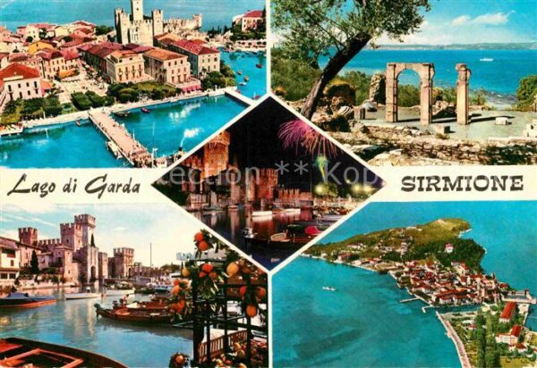 Sirmione Lago di Garda Hafen Schloss Halbinsel Gardasee
