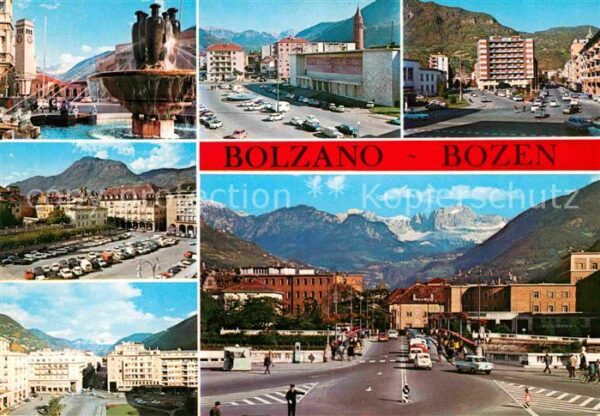 Bozen Suedtirol Teilansichten Blick zum Rosengarten Dol