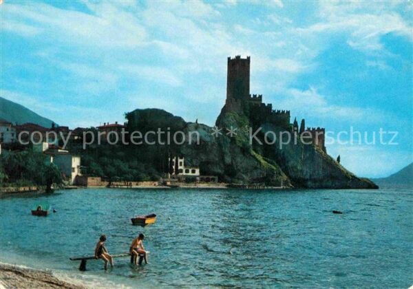 Malcesine Lago di Garda Strand Schloss Gardasee