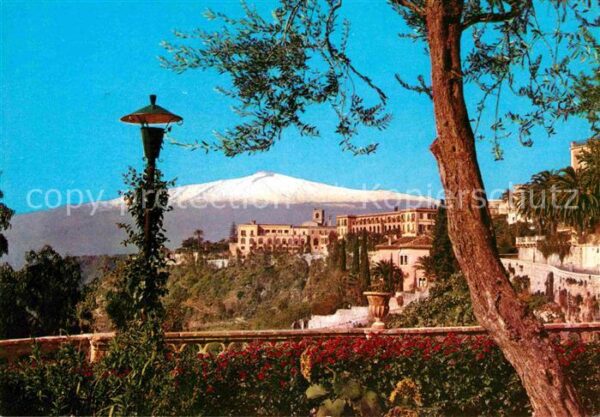 Taormina Sizilien Giardino Pubblico e l'Etna Volksgarten
