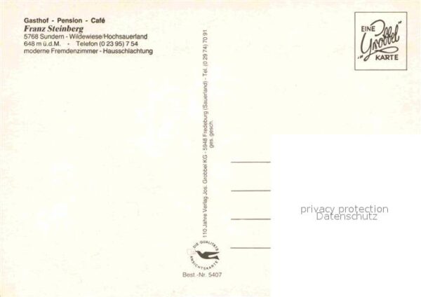 Sundern Sauerland Gasthaus Pension Franz Steinberg Skipis – Bild 2